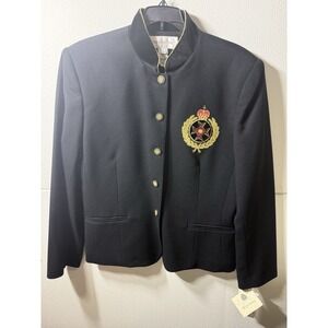 Vintage Jones New York Pure Wool Military Style Blazer NWT Size 14